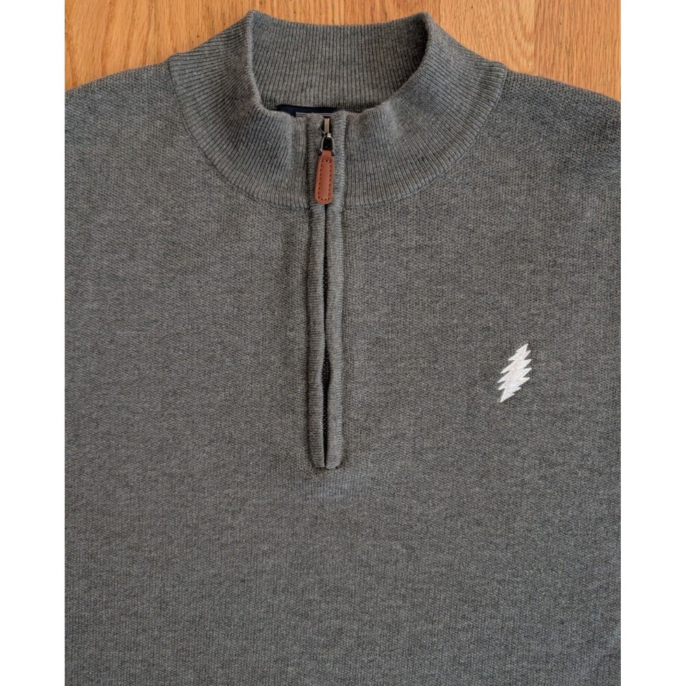 SEC 119 Grateful Dead 1/4 Zip Sweater Mens 2XL Lightning Bolt Knit Wool Blend